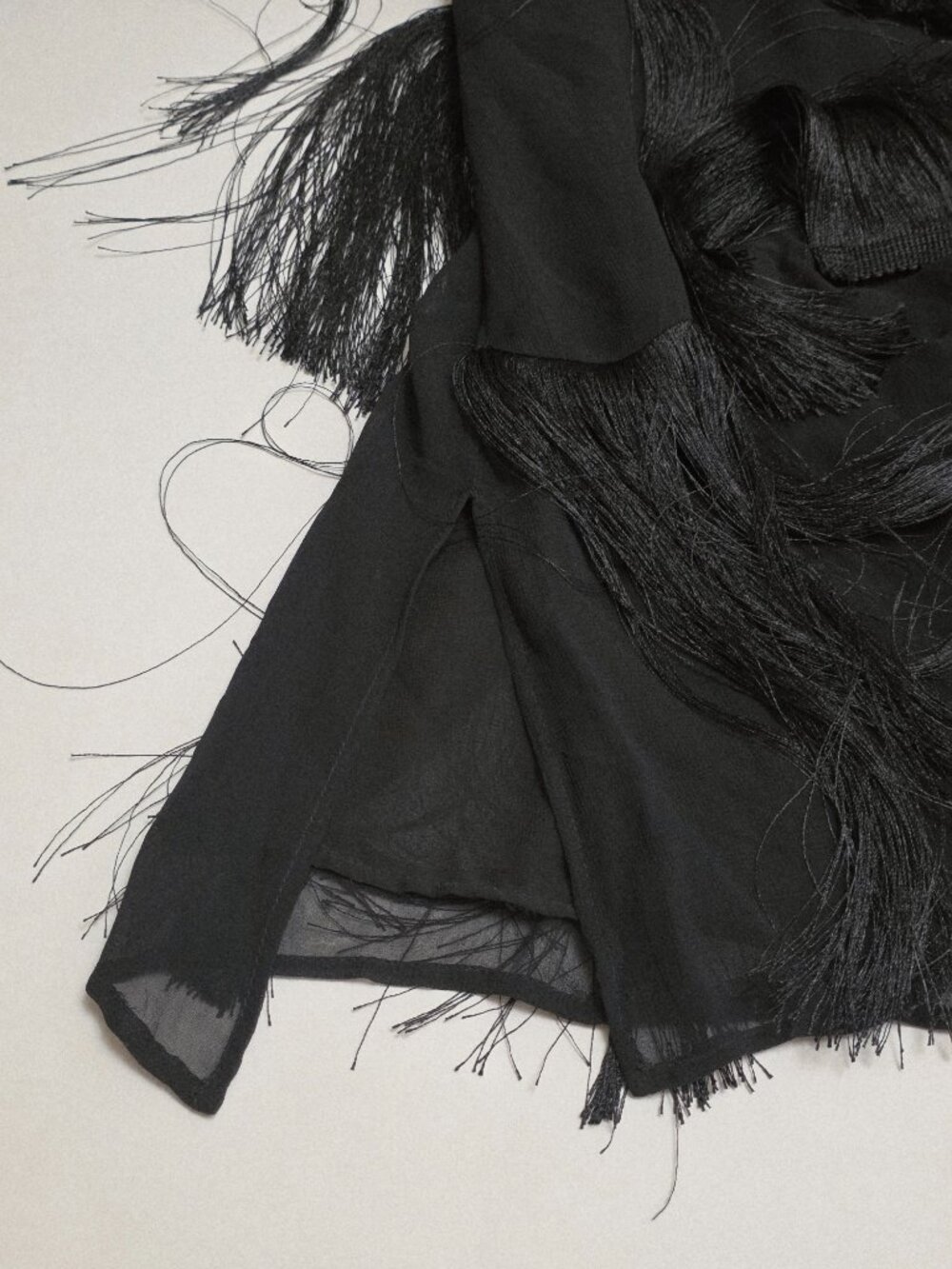 NWOT Zara Black Fringed Midi Dress - Picture 10 of 16